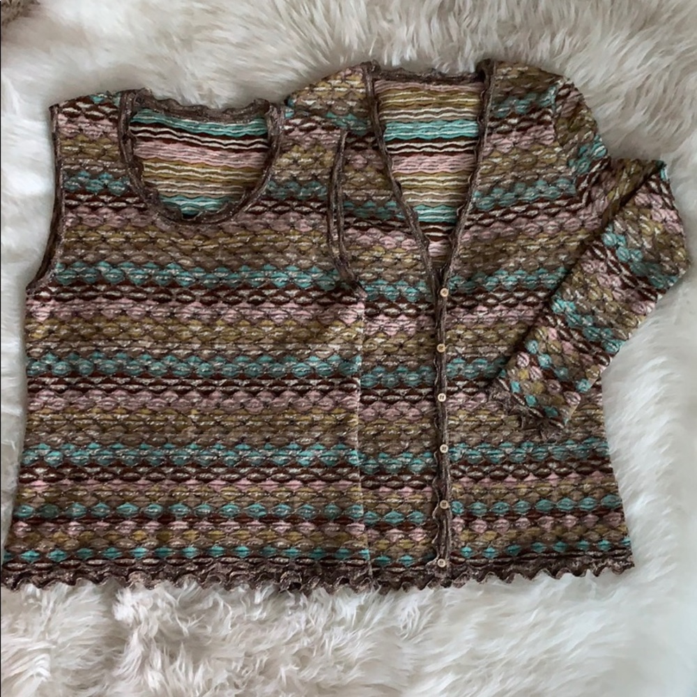 MISSONI 2 piece set size S / M cardigan and top